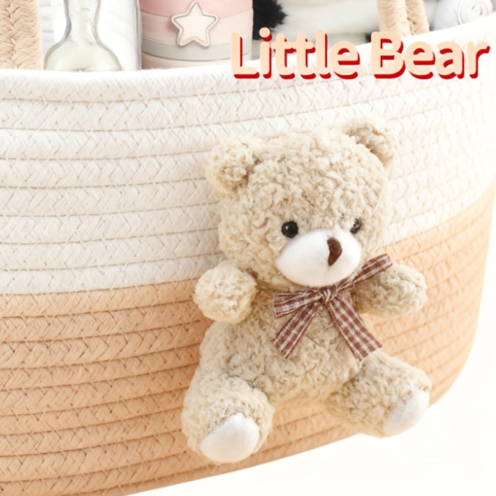 Cute Animal Woven Storage Basket, Decorative Desktop Organizer for Remote Controls, Toys, Stationery & Small Items