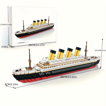 Cruise Ship Building Blocks Model Set 3000+ Pieces – Large Scale Ocean Liner Brick Construction Kit Compatible with LEGO for Adults Teens