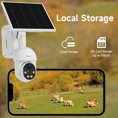 Solar Pan-Tilt Security Camera with 4G or 2.4GHz WiFi Options, 355° Pan, 90° Tilt and Two-Way Audio