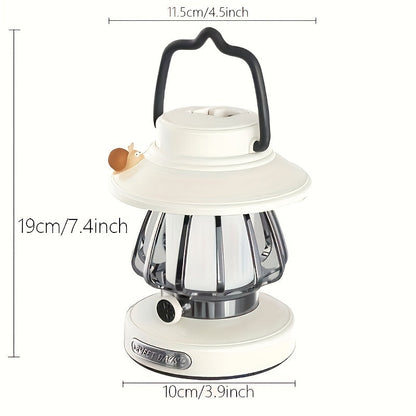 Camping Lantern Rechargeable LED, Snail Design Portable Camp Light with 3 Color Modes & Dimming, USB & Battery Dual Power
