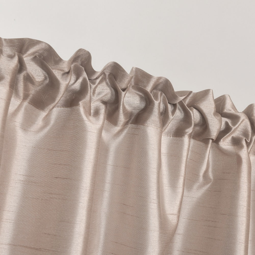 Three-Piece Faux Silk Window Curtain Set with Rod-Pocket Valance, Two 26 x 36-Inch Tiers and Eleven Colors