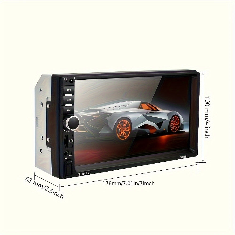 Double Din Car Stereo 7 Inch Touchscreen – CAMECHO MP5 Player with Wireless FM, Mirror Link, USB/SD/AUX, Backup Camera Input