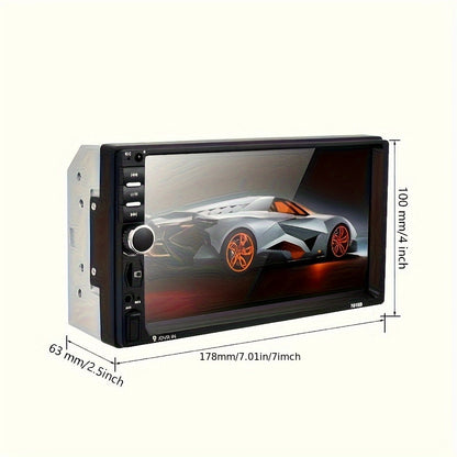 Double Din Car Stereo 7 Inch Touchscreen – CAMECHO MP5 Player with Wireless FM, Mirror Link, USB/SD/AUX, Backup Camera Input