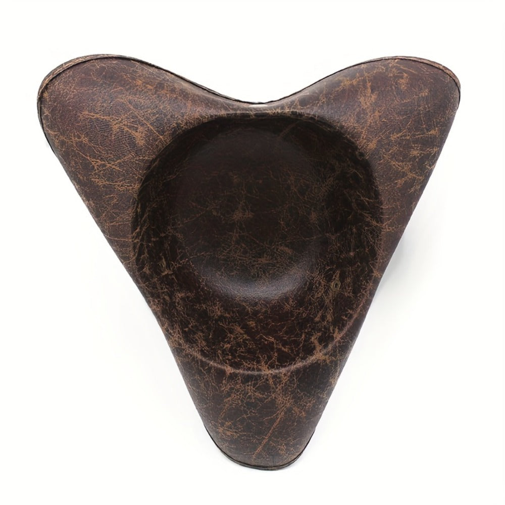 Pirate Tricorn Hat Faux Leather Wide Brim – Vintage Distressed Pirate Hat for Men Women, Halloween Costume, Cosplay