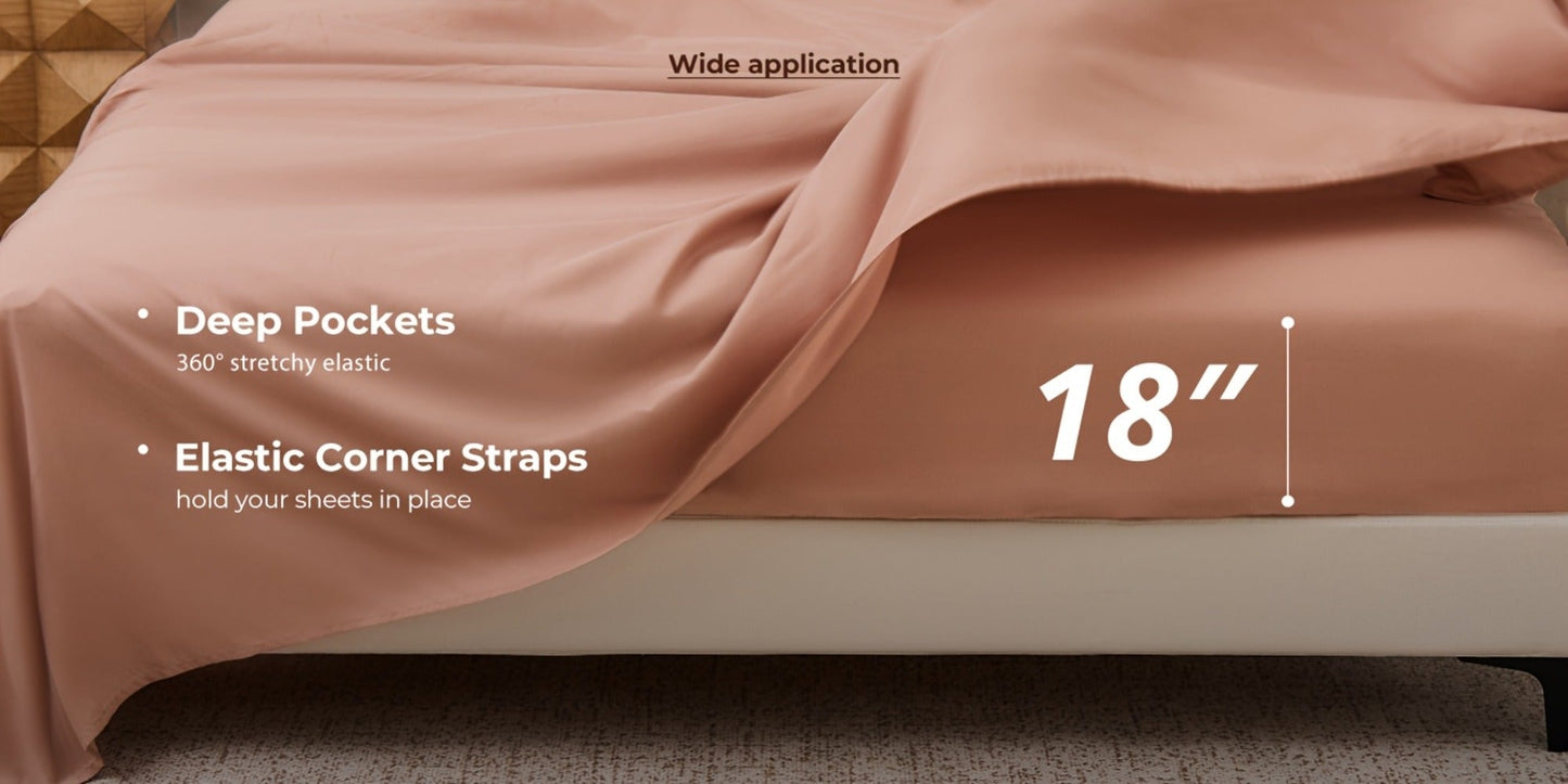 Bed Sheet Set Sanded Microfiber with 40–44 cm Pocket, Machine-Washable Care and Twenty-Plus Colors