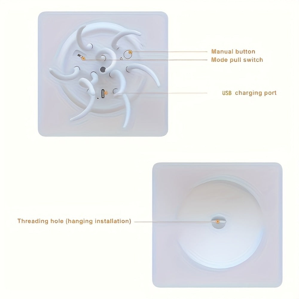 Jellyfish-Shaped Table Night Light with White Dome, Flexible Tentacles and Square Base Pictured