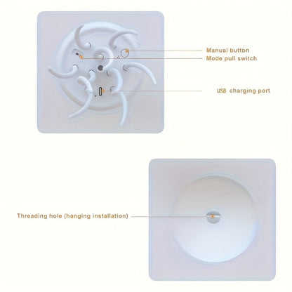 Jellyfish-Shaped Table Night Light with White Dome, Flexible Tentacles and Square Base Pictured