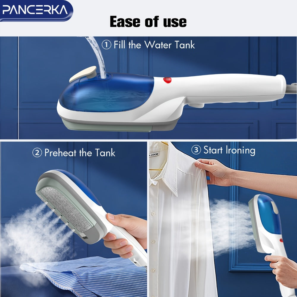 Portable Steam Iron Steamer Fast 25-Second Heat-Up Horizontal Vertical Steaming Dry Ironing for Entryways, Bedrooms and Living Spaces