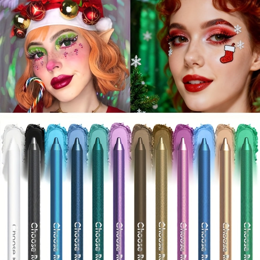 2-in-1 Eyeliner & Eyeshadow Pencil Set 12 Colors Matte Waterproof Smudge-Proof Blendable Eye, for Makeup, Travel and Everyday Vanity Use