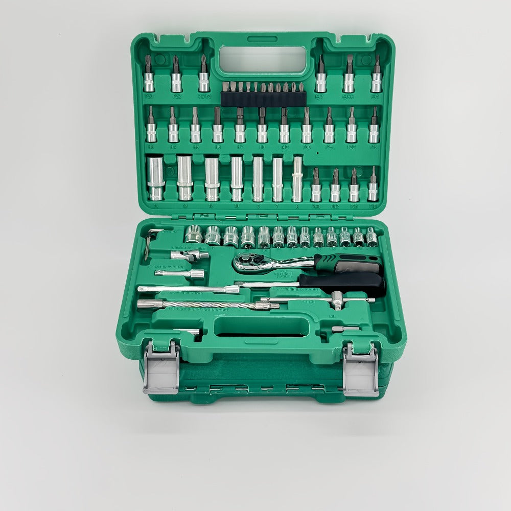 Mechanic Tool Kit Auto Repair Socket Set 1/4" 3/8" 1/2" Drive Ratchet Wrench Combination – 53 to 216-Piece Professional Grade Car Repair
