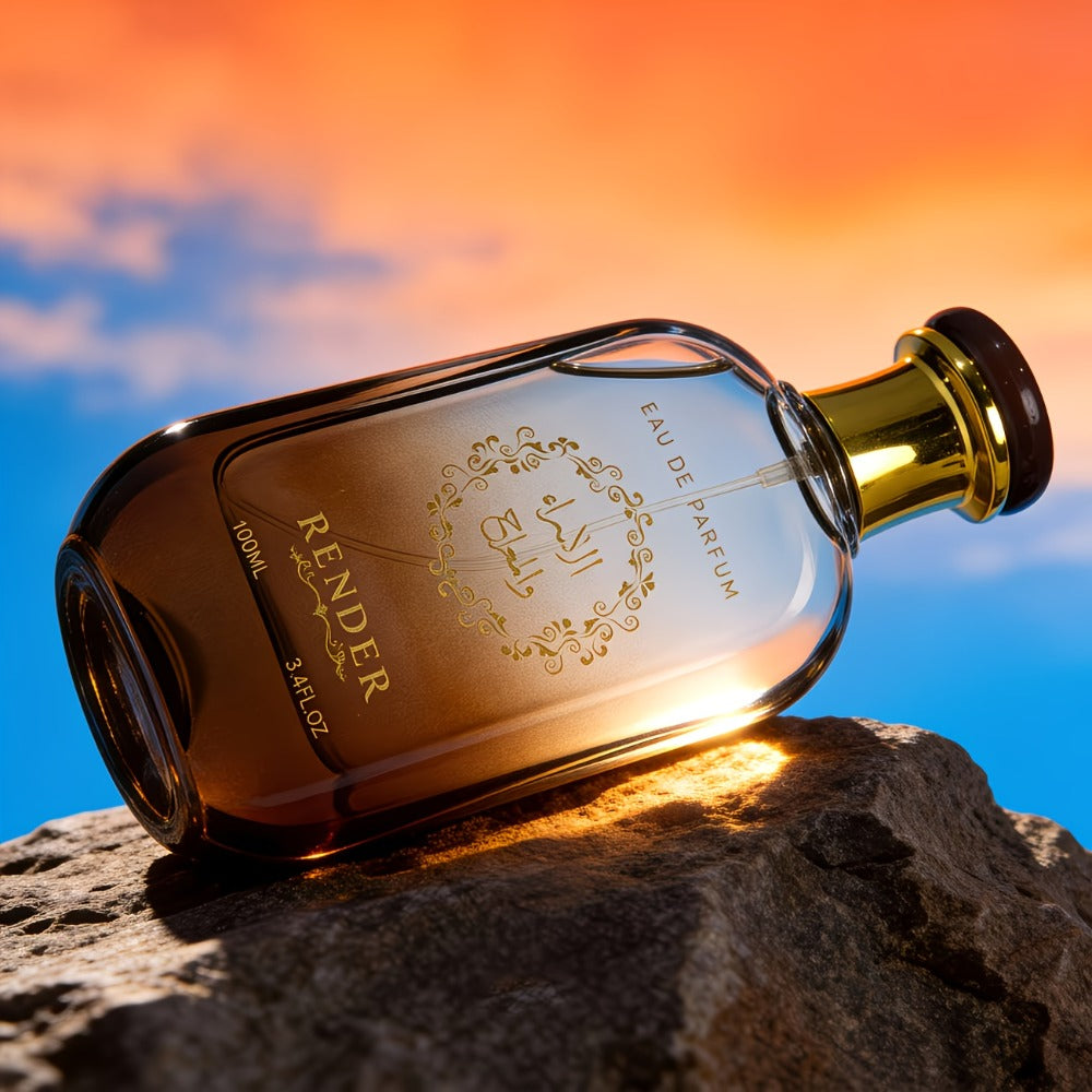 Cologne Spray for Men Desert Knight 3.04 oz with Amber Glass Bottle and Brown Presentation Box