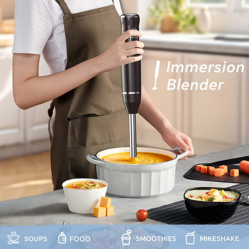 400W Immersion Blender with Two-Button Control, Detachable Shaft and 38 cm Black Handheld Body