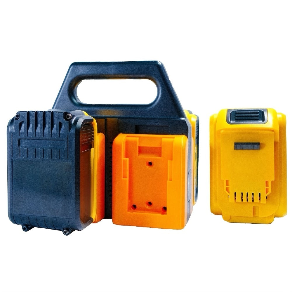 DeWalt 18V 20V Battery Storage Rack, 4-Port Portable Holder with Mounting Frames, Upgradeable Tool Hanger Organizer