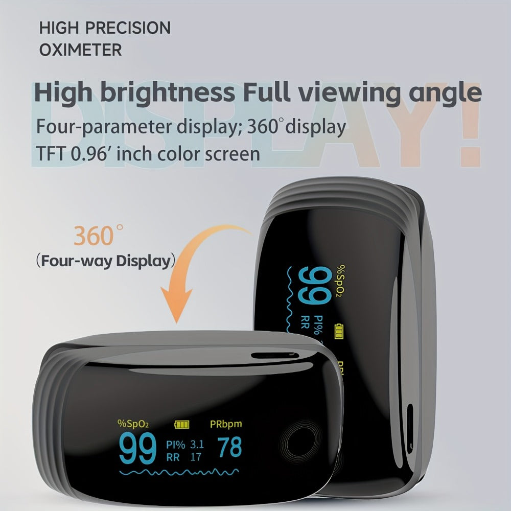 Fingertip Pulse Oximeter FDA Cleared Rechargeable SpO2 Blood Oxygen Monitor with Pulse Rate for Entryways, Bedrooms and Living Spaces