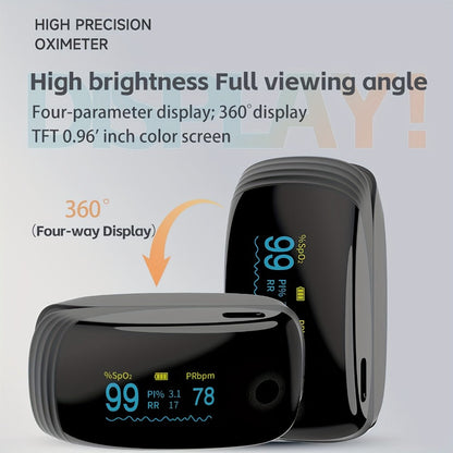 Fingertip Pulse Oximeter FDA Cleared Rechargeable SpO2 Blood Oxygen Monitor with Pulse Rate for Entryways, Bedrooms and Living Spaces