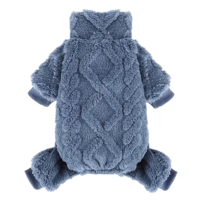 Fleece Dog Turtleneck Jumpsuit with Six Colors, Four-Leg Cut and XXS–M Sizes for Small Pets