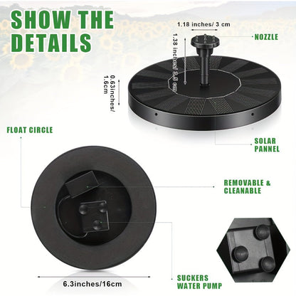Solar Fountain Pump for Garden, Patio and Yard Use, with the Listed Configuration, for Everyday Use and Organized Storage