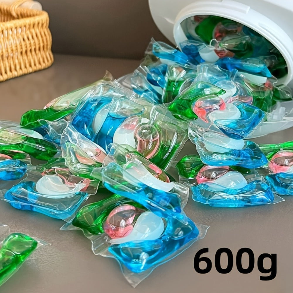 Blue-and-Green Laundry Detergent Gel Pods in Three Available Package Weight and Color Combinations