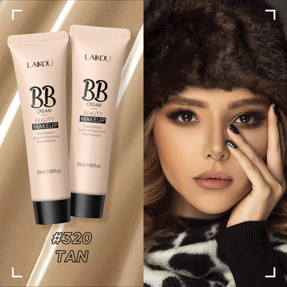 BB Cream 2 Pcs Set Waterproof, Pore-Minimizing Full Coverage Foundation with Blemish Concealer & Glycerin Hydration
