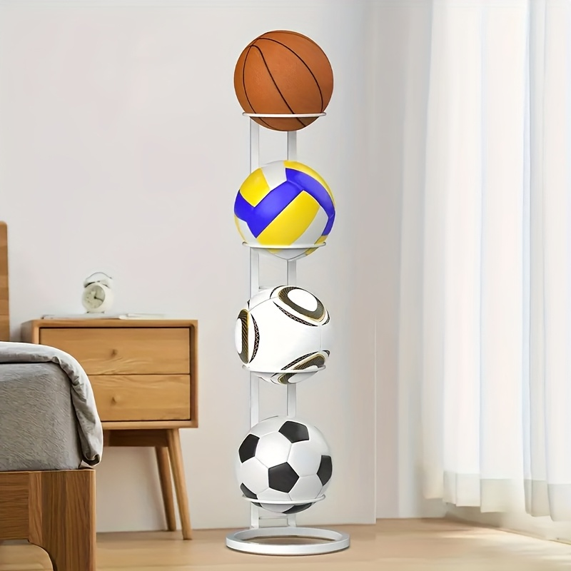 Basketball Storage Rack 3 4 5 Layer | Sports Ball Display Stand for Basketball Football Volleyball | Freestanding Ball Holder Organizer
