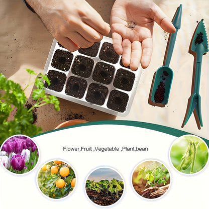 Seed Starting Kit LED Grow Light Timer, Indoor Seedling Tray Dome for Garden, Patio and Yard Use