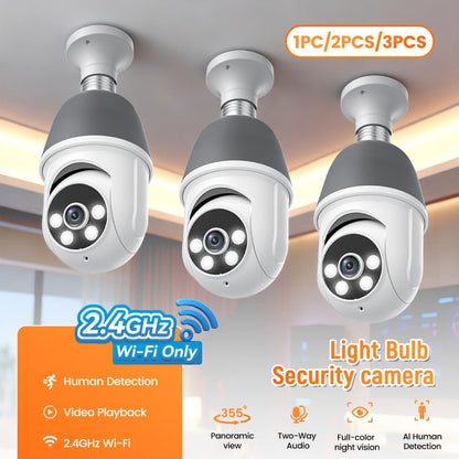 AI Auto Tracking Security Camera 360° Panoramic 1920P, Infrared Night Vision Two-Way Audio 2.4GHz USB Charging