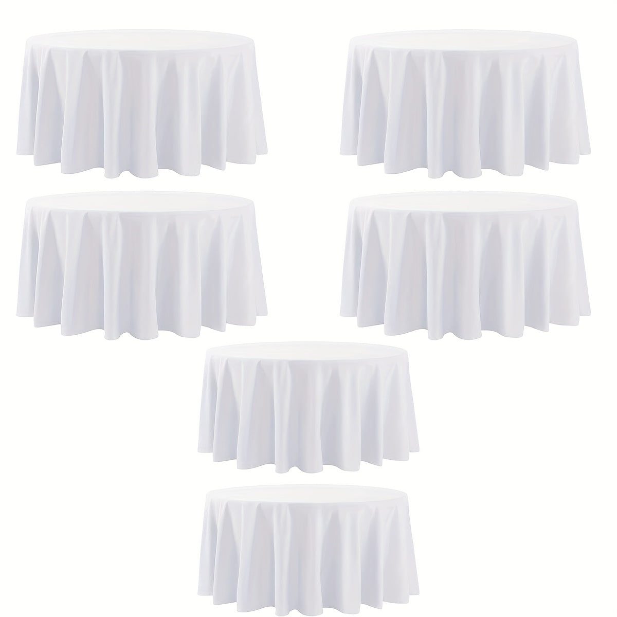 120 Inch Round Tablecloth Bulk Pack – Wrinkle-Free Table Cover for Wedding, Party, Christmas & Halloween, Black or White (6/12/18 Pack)