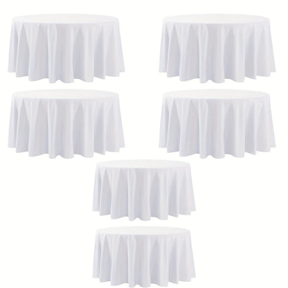 120 Inch Round Tablecloth Bulk Pack – Wrinkle-Free Table Cover for Wedding, Party, Christmas & Halloween, Black or White (6/12/18 Pack)