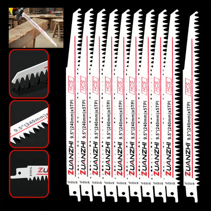 Wood Cutting Reciprocating Saw Blades 10PCS S1531L for Garden Pruning Branch Trimming Tree for Entryways, Bedrooms and Living Spaces