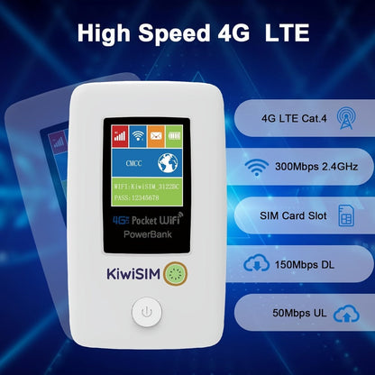 4G LTE Pocket WiFi Hotspot with 5GB Data SIM Card Included, International Travel Router, No Contract