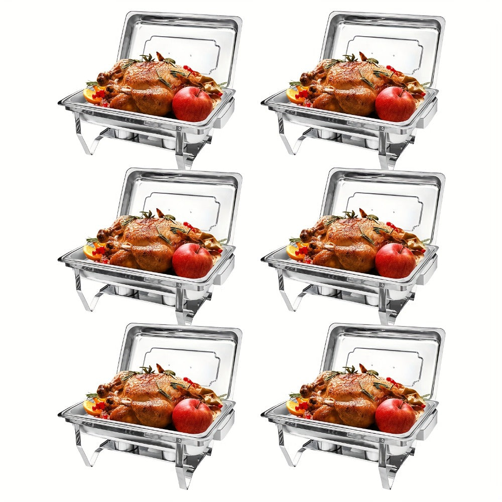 Chafing Dishes Buffet Set 9QT Stainless Steel Food Warmer Trays for Parties Hotel Christmas – 1/2/4/6/8 Pack
