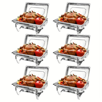 Chafing Dishes Buffet Set 9QT Stainless Steel Food Warmer Trays for Parties Hotel Christmas – 1/2/4/6/8 Pack