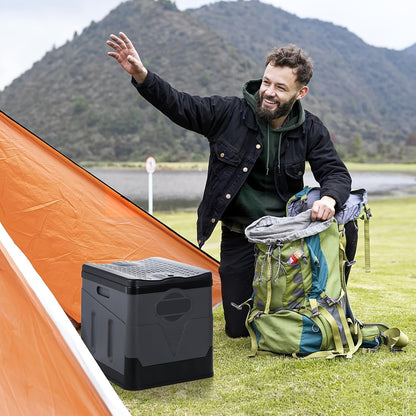 Foldable Camping Toilet Portable Porta Potty for Adults Kids with Lid Drain Hole Waterproof Thick PP Plastic Luggable Loo for Hiking Car