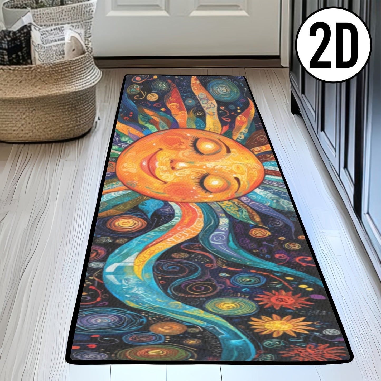 Boho Runner Rug Mandala Polyester Kitchen Hallway Mat Sun Totem Colorful Pattern Living Room Bathroom 5 Designs