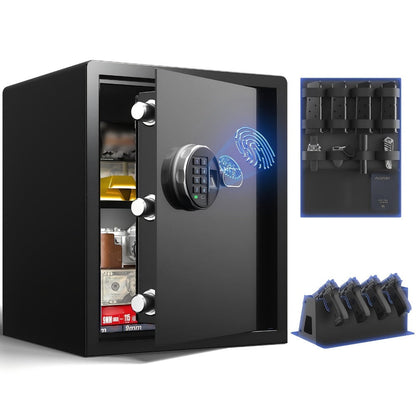 Fingerprint Safe Box with Password and Key Lock 0.3 0.8 1.13 1.71 Cu Ft Home Security Safe for Entryways, Bedrooms and Living Spaces