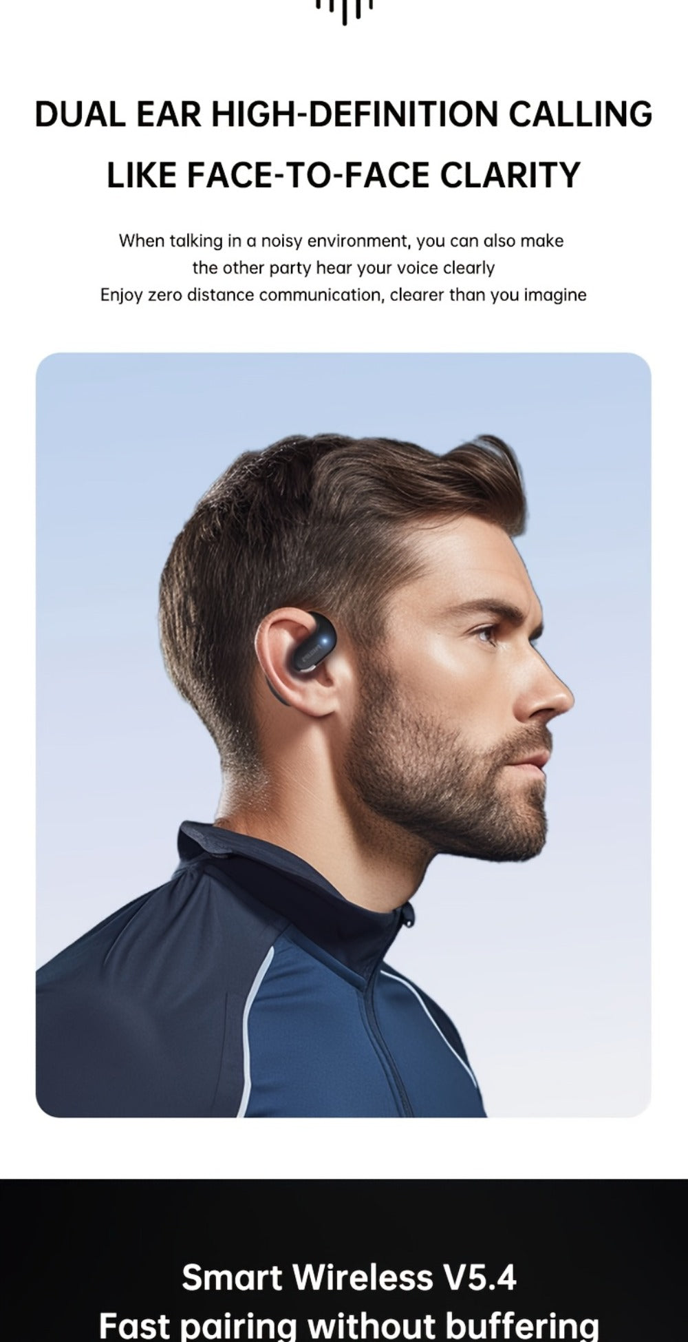 Philips TAT2739 Open Air Earbuds Wireless Bluetooth 5.3 Ear Hook Headphones with Wireless Charging Case