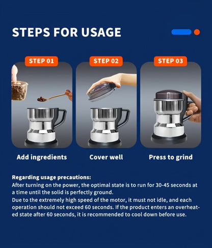 Electric Coffee Grinder 300W 4-Blade Stainless Steel Spice Nut Bean Grinder 400g 14oz Deepen for Entryways, Bedrooms and Living Spaces