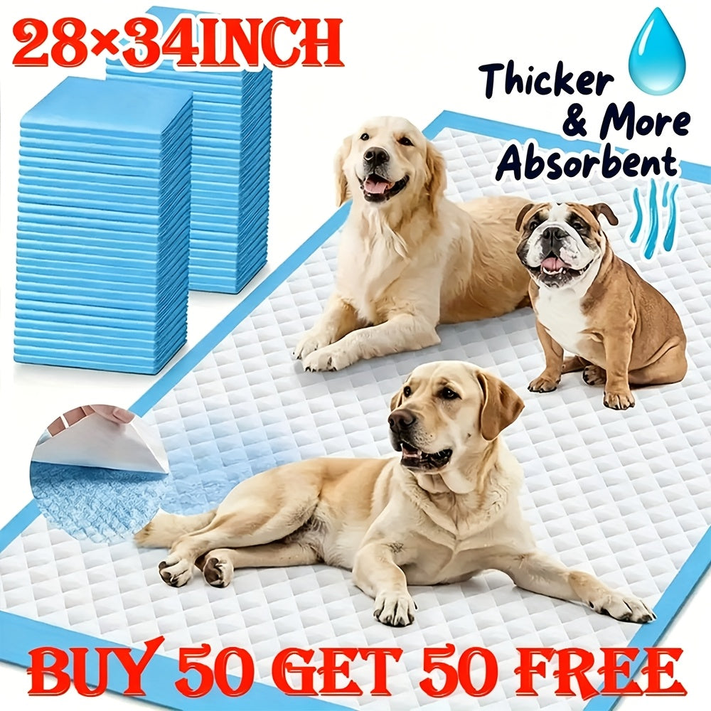 Super Absorbent Dog Pee Pads Buy More Save More – Thickened Leak-Proof Training Pads for Medium & Large Dogs | 80-Count 23x23" or 100-Count