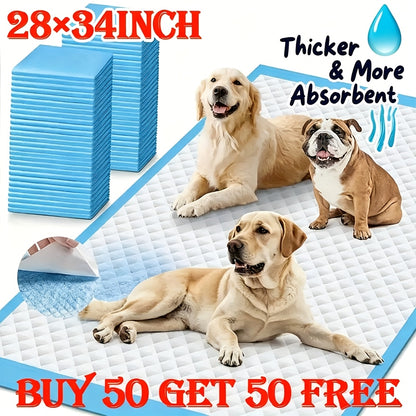 Super Absorbent Dog Pee Pads Buy More Save More – Thickened Leak-Proof Training Pads for Medium & Large Dogs | 80-Count 23x23" or 100-Count