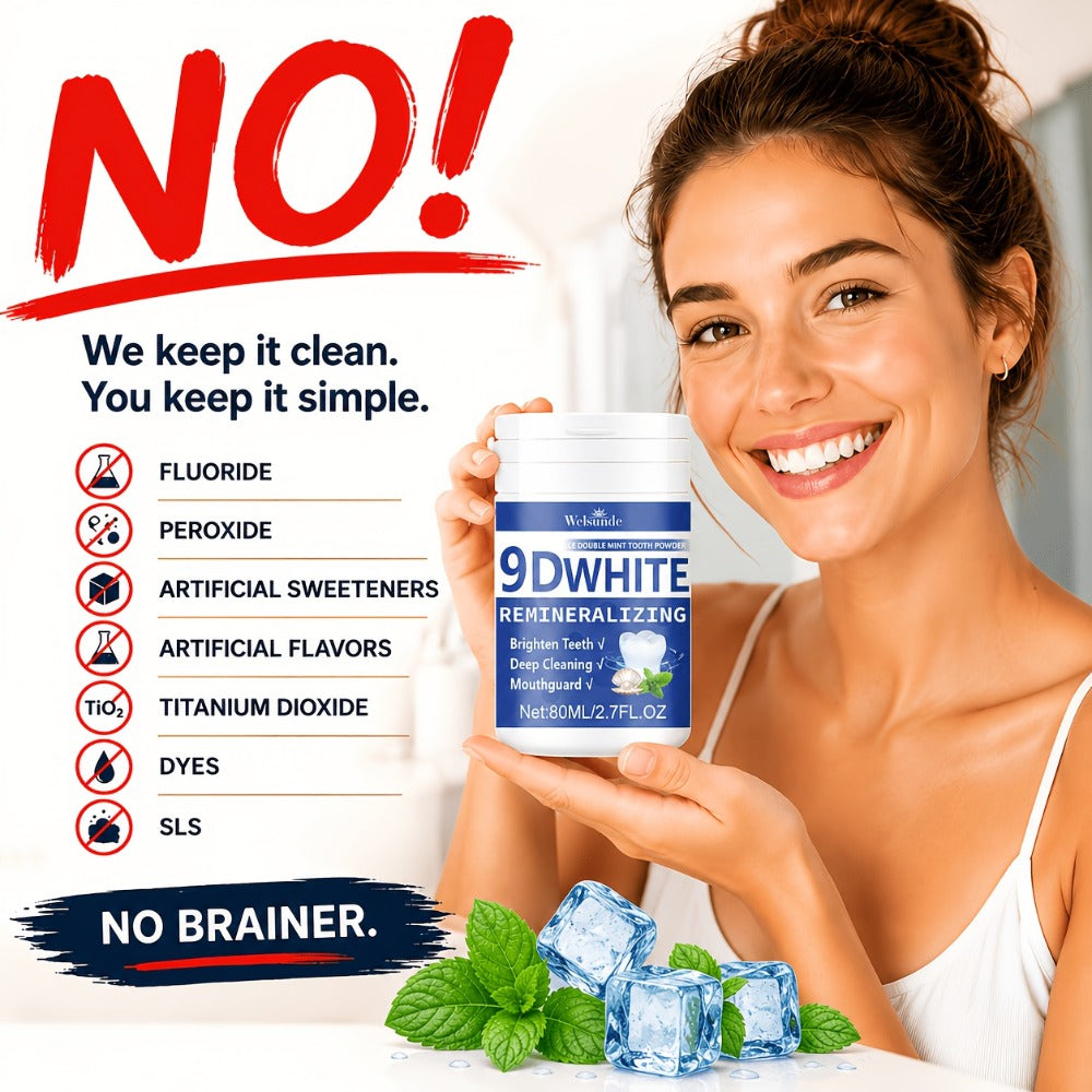 Hydroxyapatite Tooth Powder 2-Pack Remineralizing Fluoride-Free Deep Cleaning Whitening Mint Toothpowder