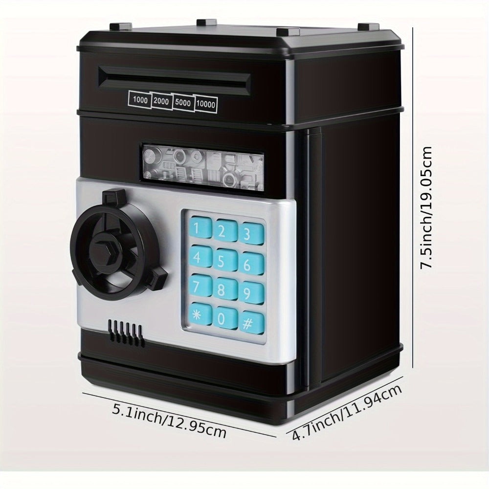 Electronic ATM Piggy Bank for Kids, Digital Coin & Cash Money Bank with Password Lock, Holds 600 Coins or 100 Bills