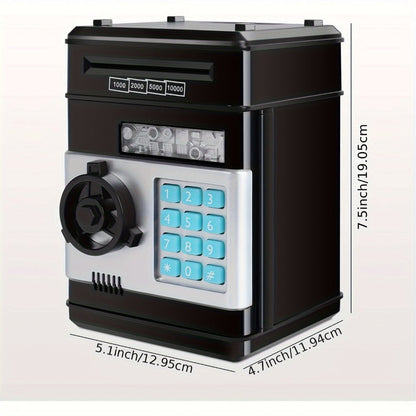 Electronic ATM Piggy Bank for Kids, Digital Coin & Cash Money Bank with Password Lock, Holds 600 Coins or 100 Bills