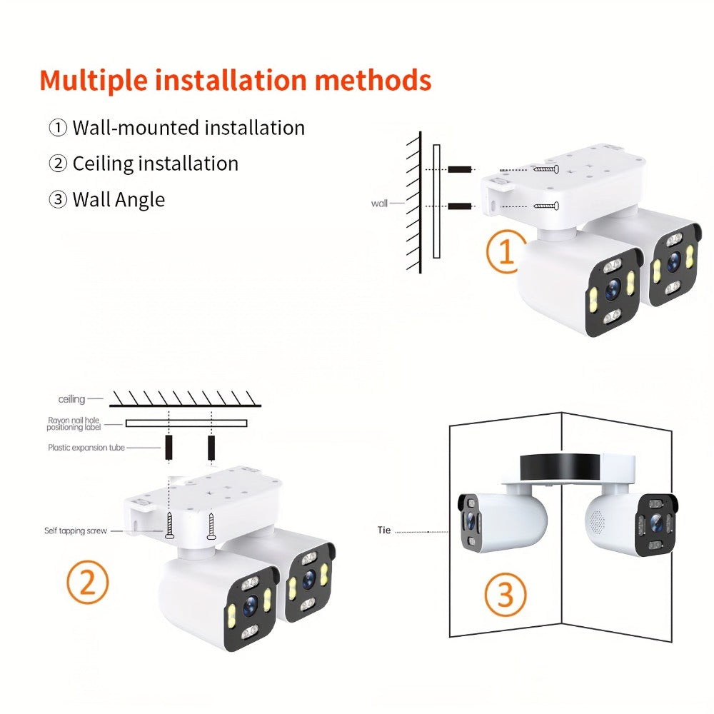 5MP Dual Lens PTZ WiFi Security Camera 360° with AI Motion Detection – Xparkin Full Color Night Vision, Sound & Motion Alerts