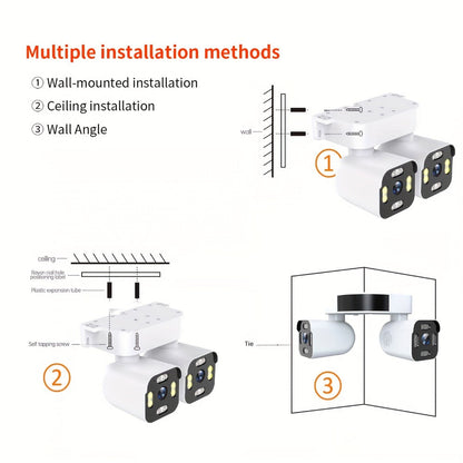 5MP Dual Lens PTZ WiFi Security Camera 360° with AI Motion Detection – Xparkin Full Color Night Vision, Sound & Motion Alerts