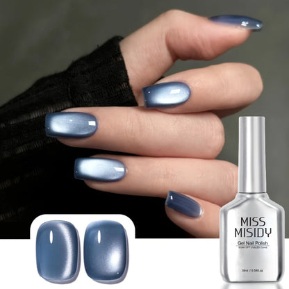 Cat Eye Gel Nail Polish Jelly Blue 0.54oz Sheer Glass-Like Finish – UV LED Soak-Off Long-Lasting Gel Polish for Manicure & Pedicure