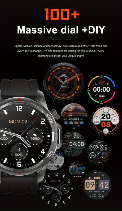 Smartwatch GPS NFC for Men – AI Voice Calling, 360×360 HD Screen, Built-in Compass, Motion Trajectory, Heart Rate Sleep Fitness