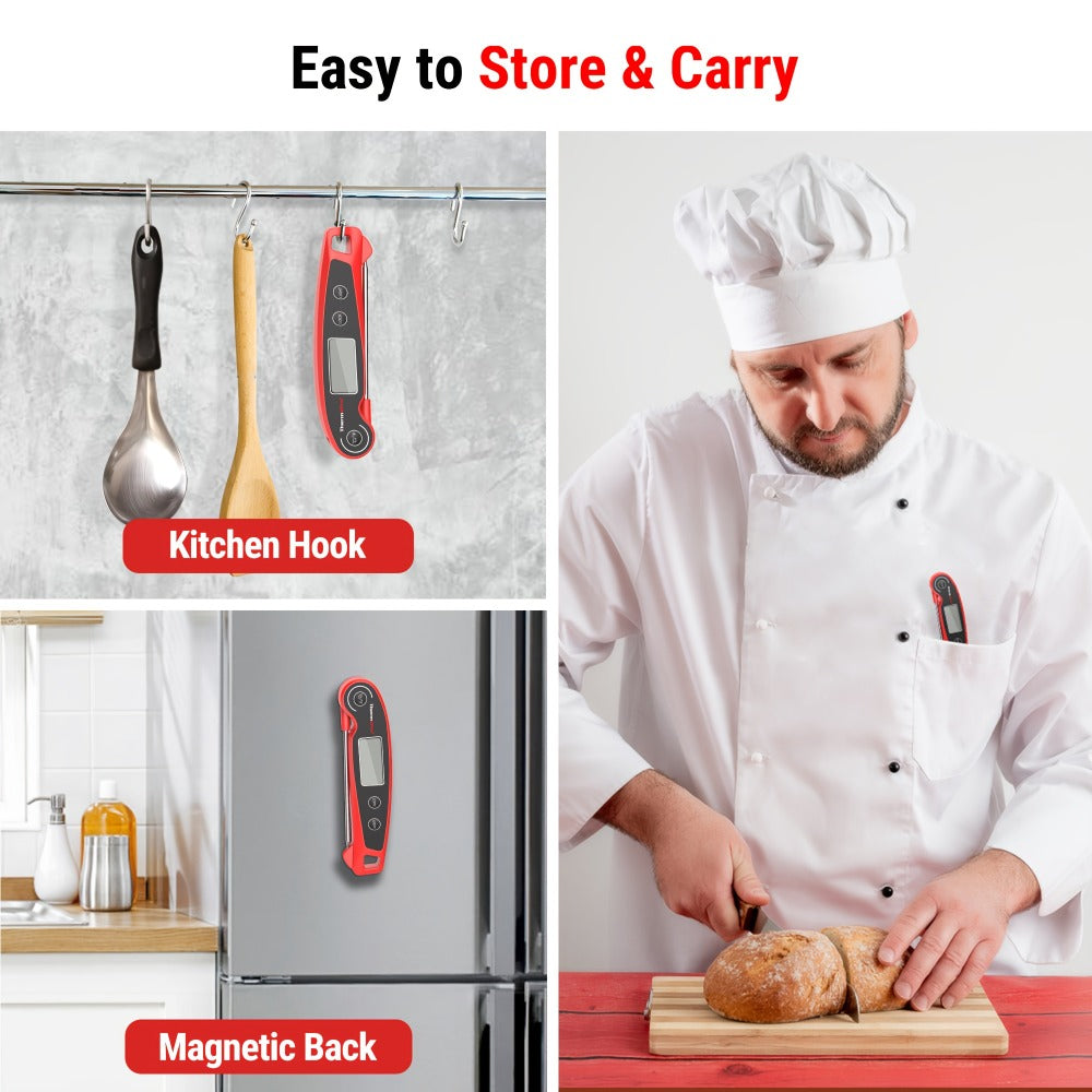 Instant Read Meat Thermometer with Motion Sensing, Digital Food Thermometer for Kitchen BBQ Grill Smoker Oil Candy Cooking