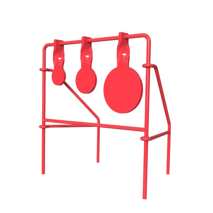 Triple Spinner Shooting Target – .22LR Rimfire Steel, 3 Floating Targets + 15 Bullseye Paper Targets, Foldable & Easy Setup