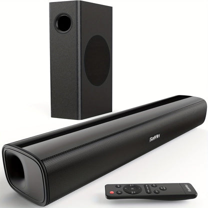 2.1 Channel Soundbar with Subwoofer for TV PC Gaming, Wireless Bluetooth Optical AUX Wall-Mountable Surround Sound System