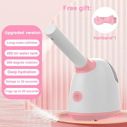 Pink Tabletop Facial Steamer Family with Five Regular, Upgraded, 3-in-1, Large-Tank or Portable Options